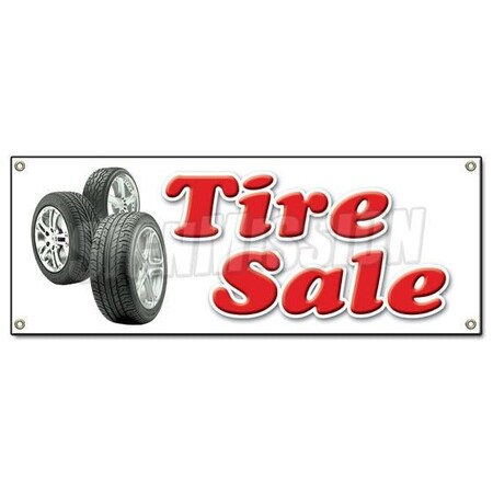 Signmission TIRE SALE BANNER SIGN shop used tires signs huge big one free discount B-Tire Sale